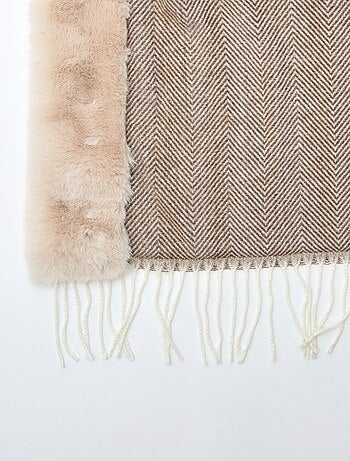 Sciarpa a chevron con fodera effetto peluche