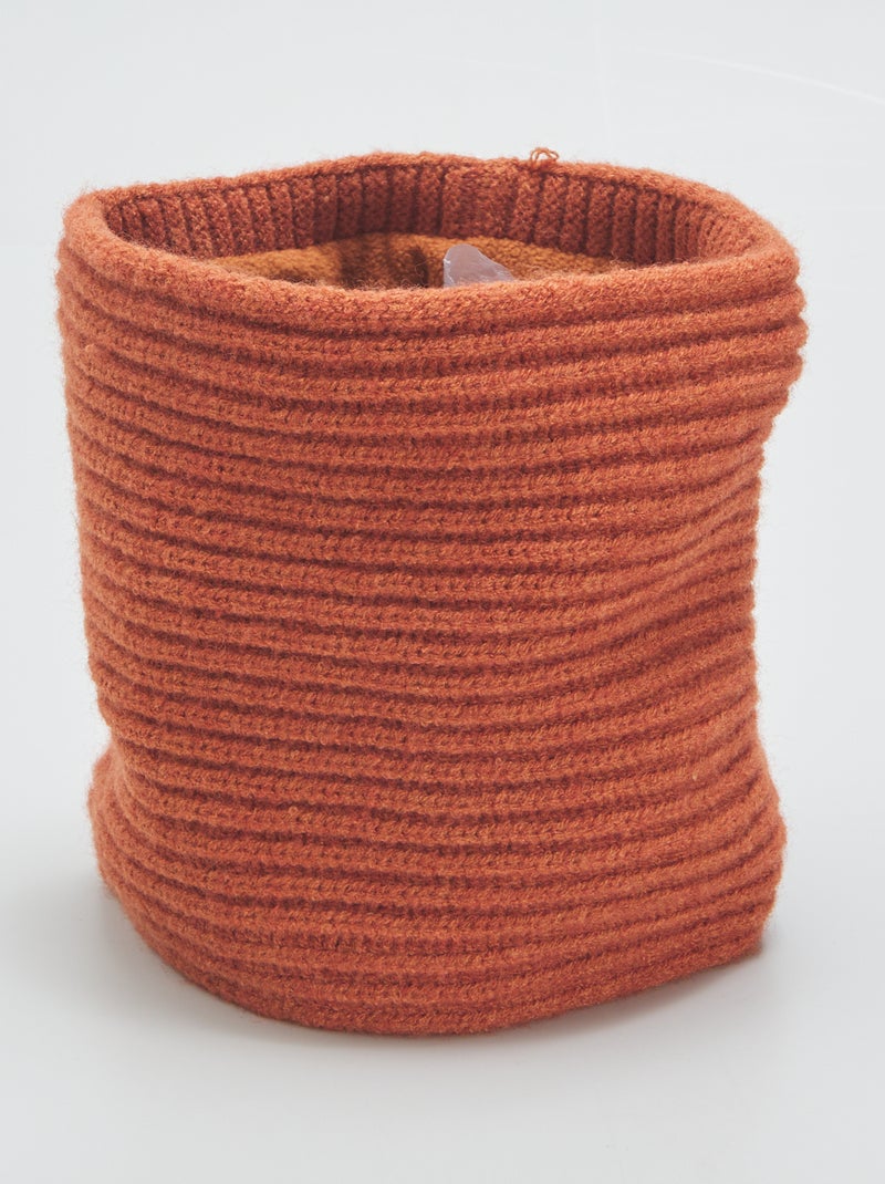 Sciarpa ad anello in maglia a coste ARANCIONE - Kiabi
