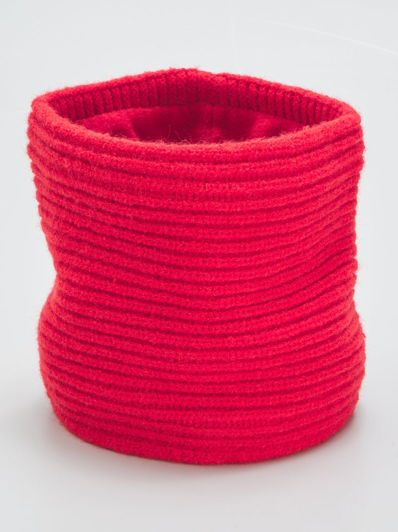 Sciarpa ad anello in maglia a coste ROSSO - Kiabi