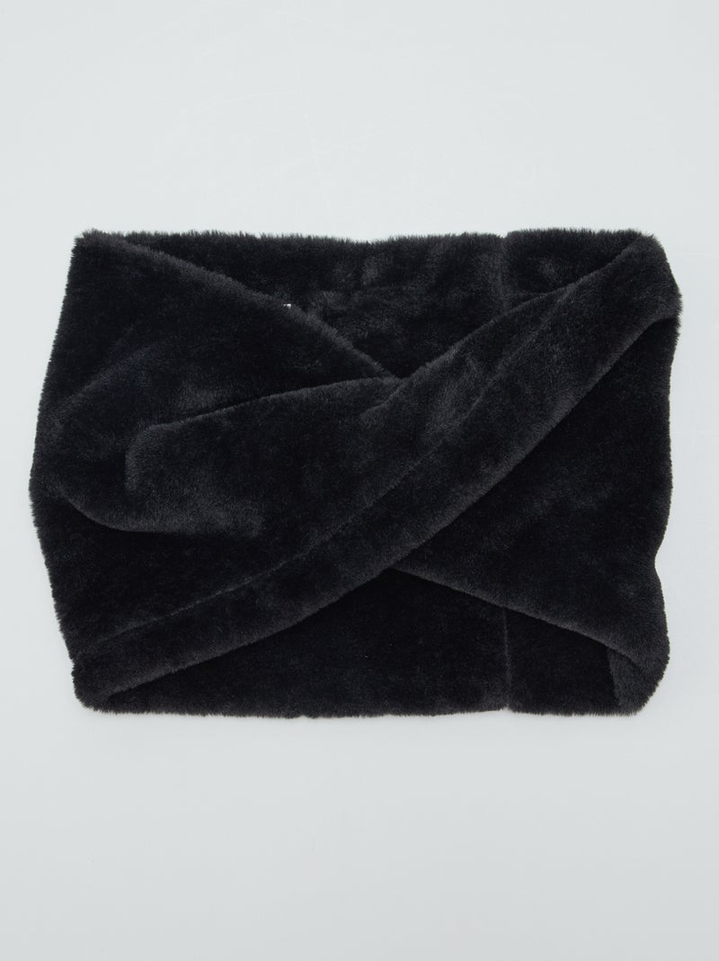 Sciarpa ad anello in pile NERO - Kiabi