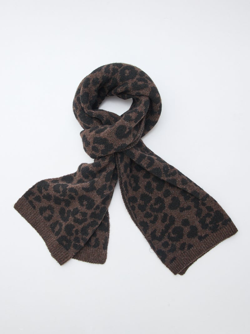 Sciarpa calda leopardata Marrone - Kiabi