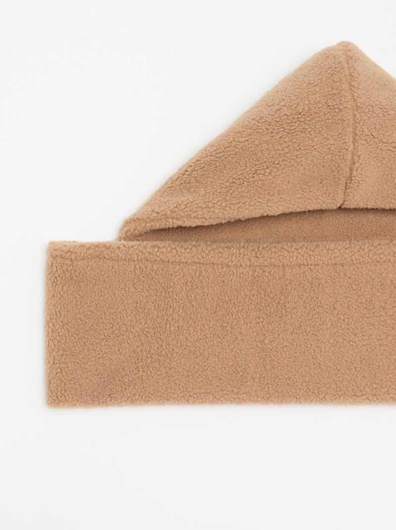 Sciarpa con cappuccio effetto montone Beige - Kiabi