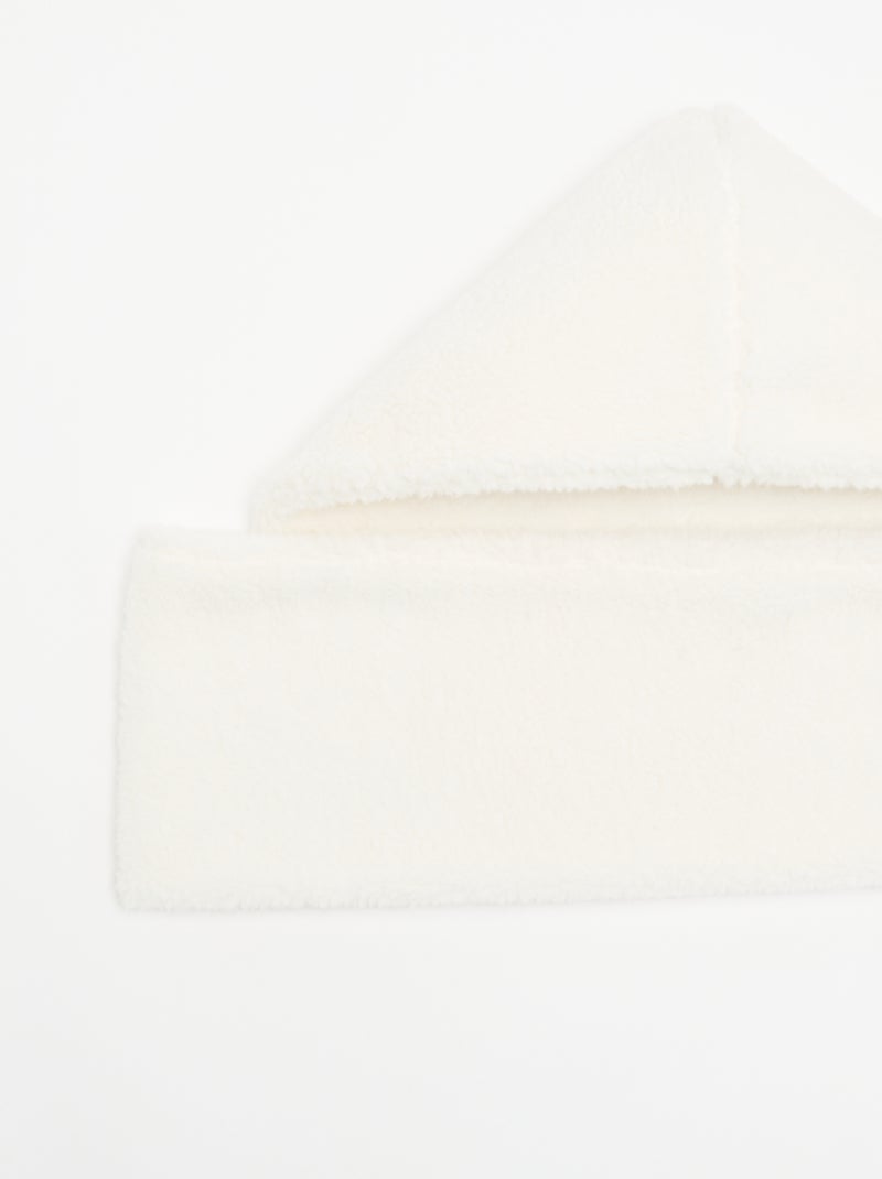 Sciarpa con cappuccio effetto montone Bianco - Kiabi