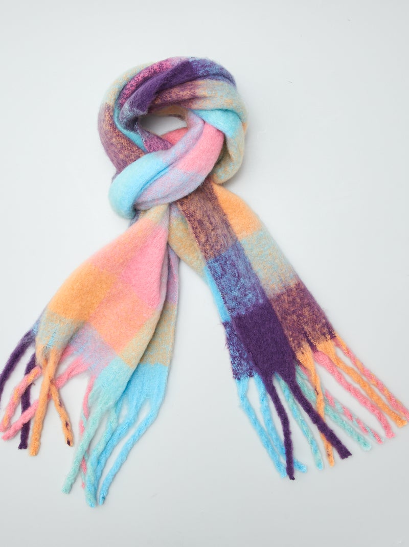 Sciarpa con frange BLU - Kiabi