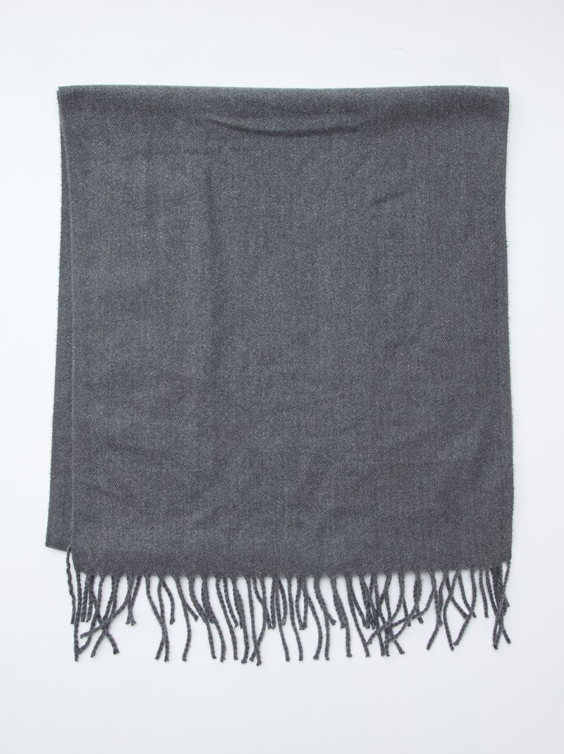 Sciarpa con frange Grigio - Kiabi