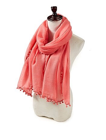 Sciarpa cotone rosa chiaro Elvia