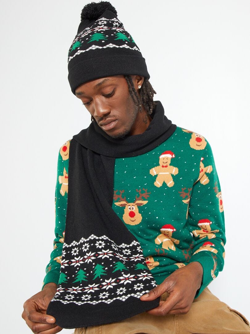 Sciarpa di Natale in maglia NERO - Kiabi
