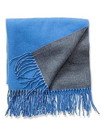 Sciarpa in cashmere blu double-face