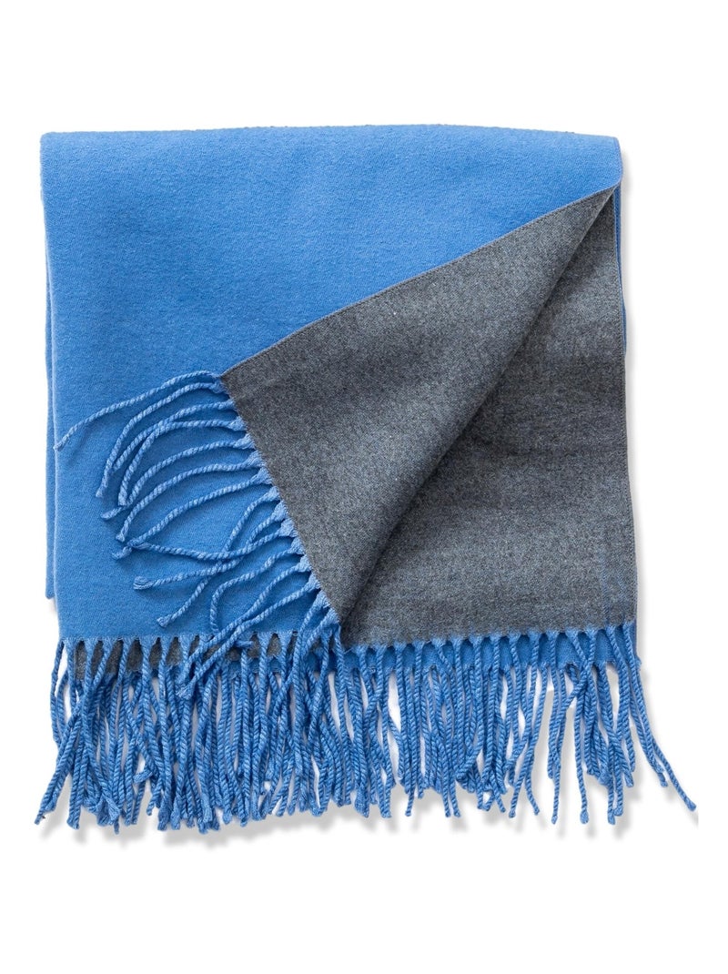 Sciarpa in cashmere blu double-face Blu - Kiabi
