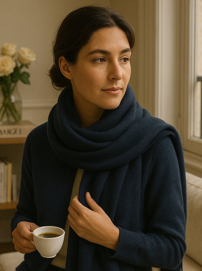 Sciarpa in cashmere caldo Blu marino - Kiabi