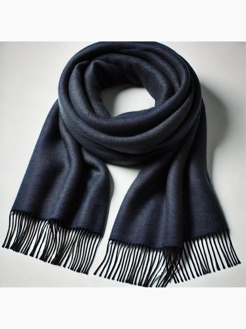 Sciarpa in cashmere caldo Blu marino - Kiabi