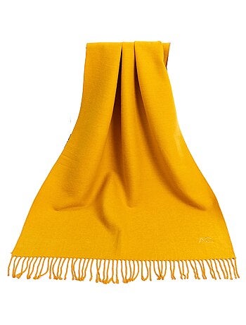 Sciarpa in cashmere giallo double face