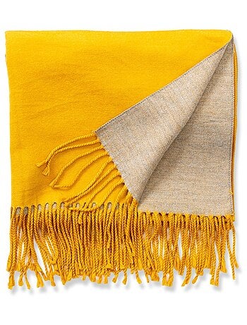 Sciarpa in cashmere giallo double face