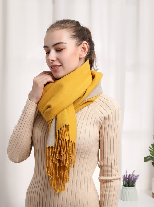 Sciarpa in cashmere giallo double face - Kiabi