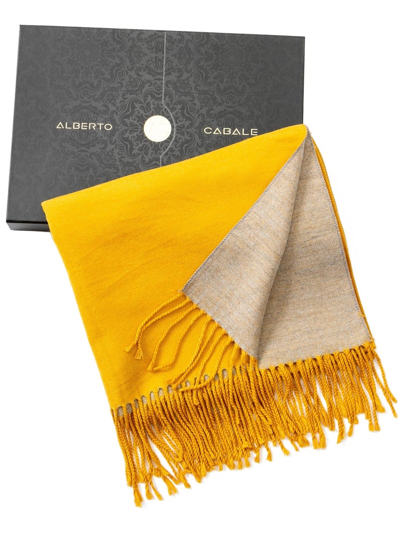 Sciarpa in cashmere giallo double face Giallo - Kiabi
