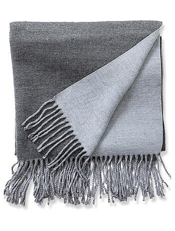 Sciarpa in cashmere grigio double-face