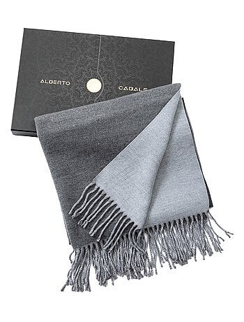 Sciarpa in cashmere grigio double-face