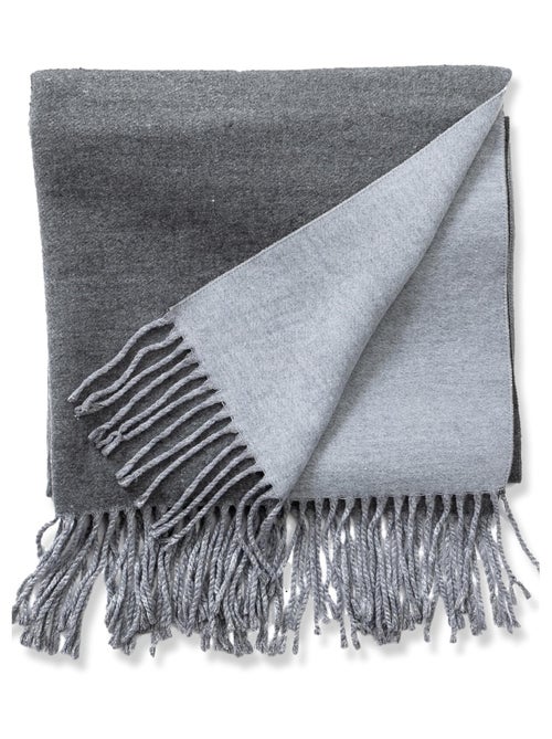 Sciarpa in cashmere grigio double-face - Kiabi