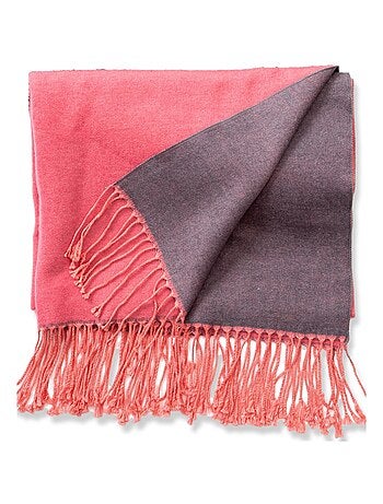 Sciarpa in cashmere rosa fronte-retro
