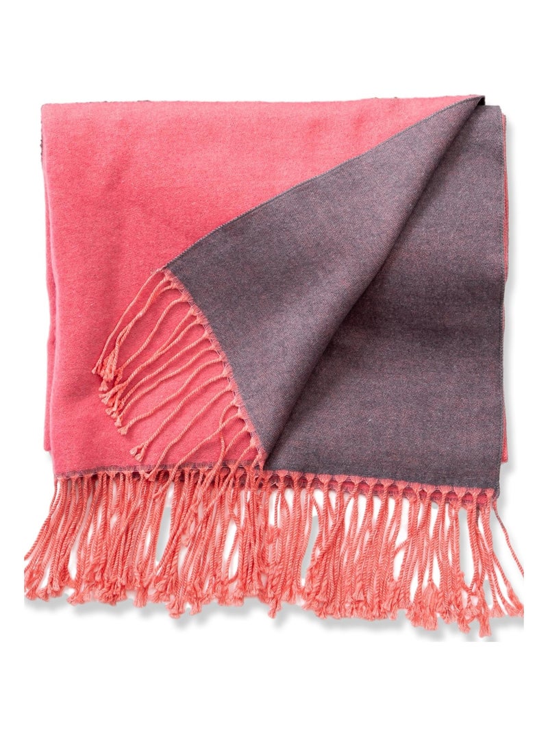 Sciarpa in cashmere rosa fronte-retro Rosa - Kiabi