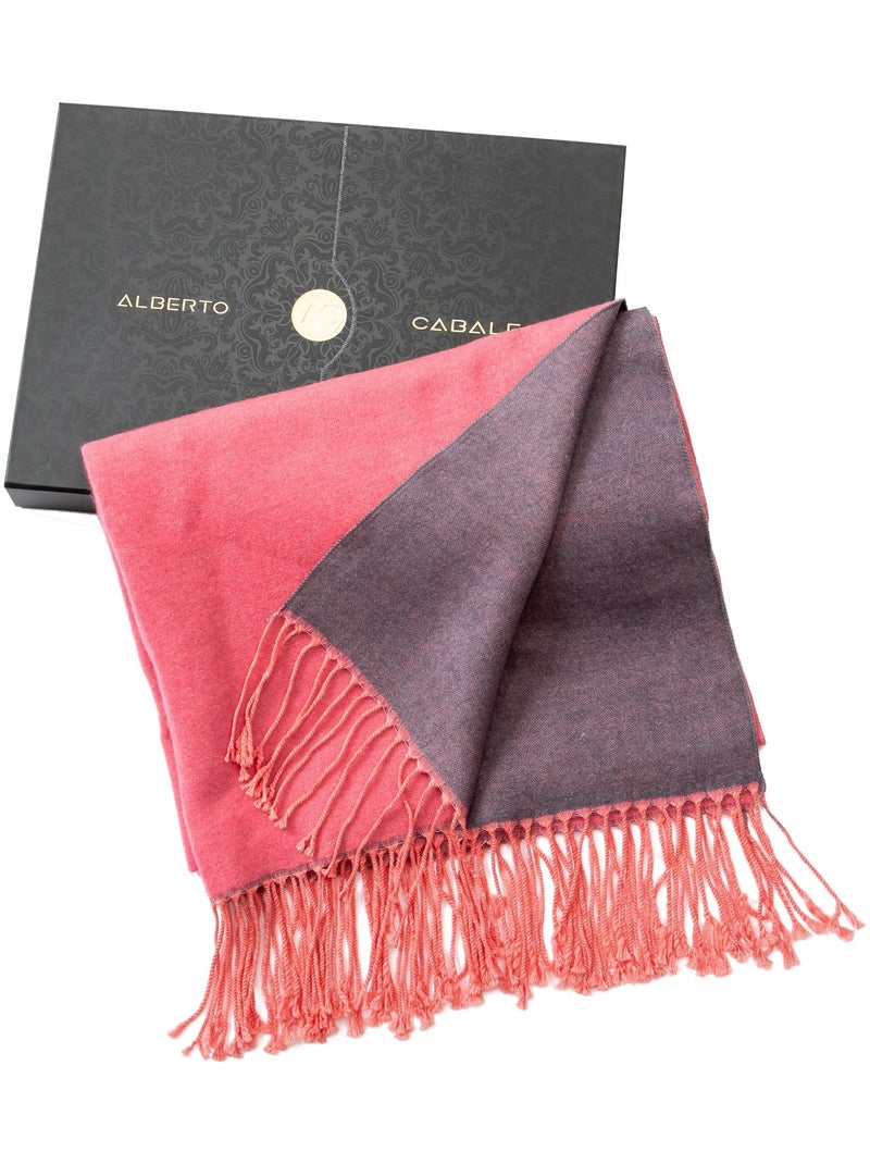 Sciarpa in cashmere rosa fronte-retro Rosa - Kiabi