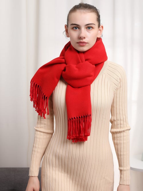 Sciarpa in cashmere rosso double face - Kiabi