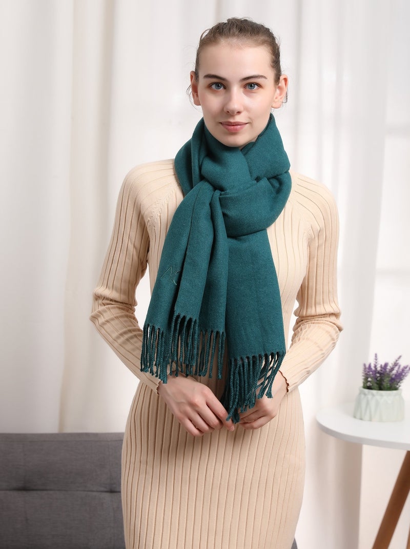 Sciarpa in cashmere verdi double-face Verde - Kiabi