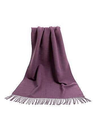Sciarpa in cashmere viola fronte-retro