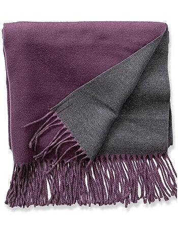 Sciarpa in cashmere viola fronte-retro