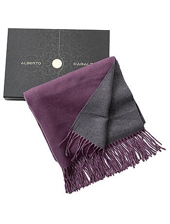 Sciarpa in cashmere viola fronte-retro