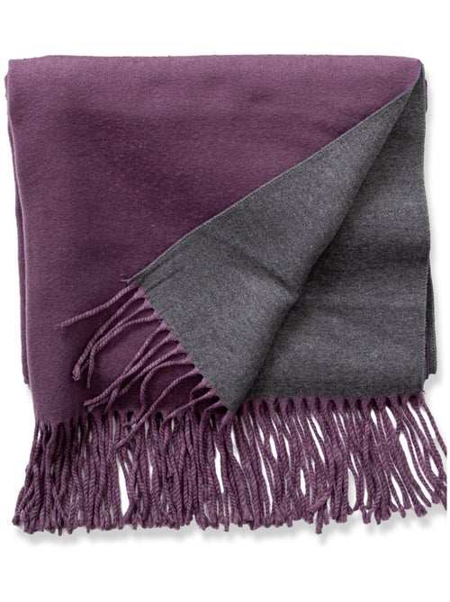 Sciarpa in cashmere viola fronte-retro - Kiabi
