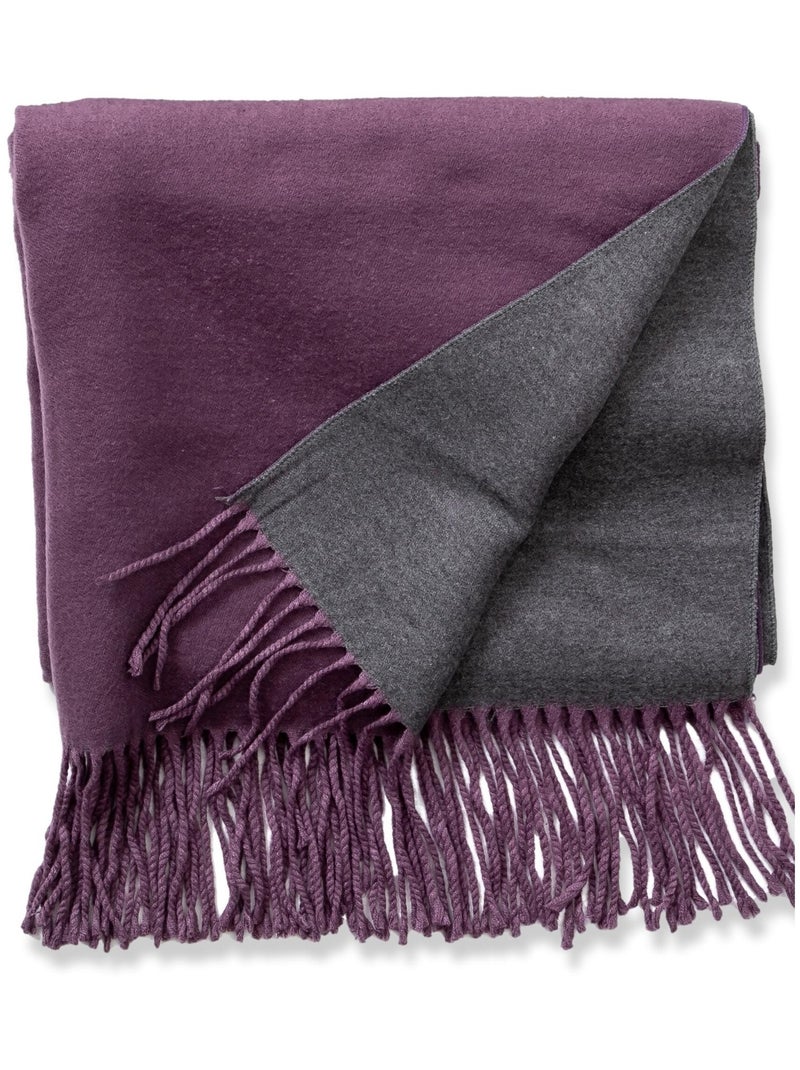 Sciarpa in cashmere viola fronte-retro Viola - Kiabi