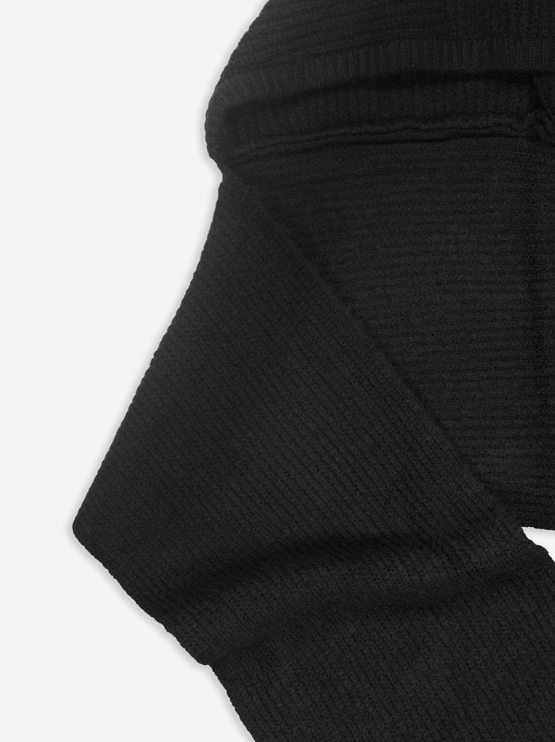 Sciarpa in maglia a coste con cappuccio integrato Nero - Kiabi
