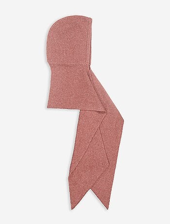 Sciarpa in maglia a coste con cappuccio integrato