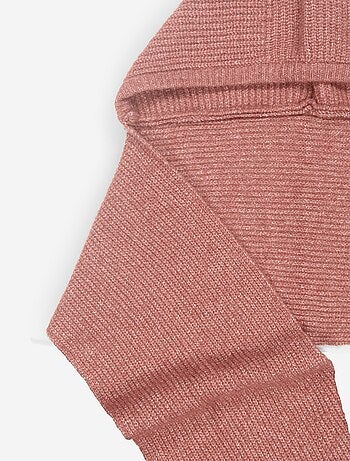 Sciarpa in maglia a coste con cappuccio integrato