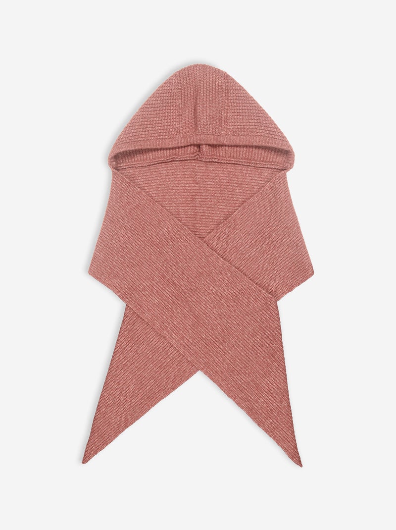 Sciarpa in maglia a coste con cappuccio integrato Rosso - Kiabi