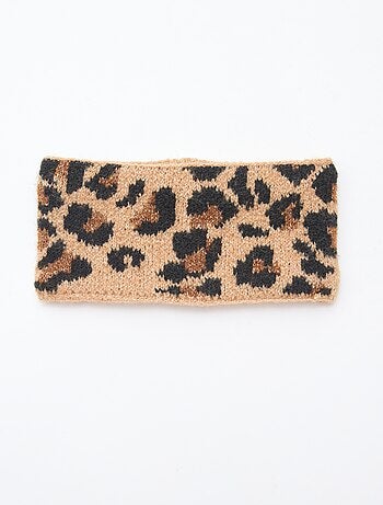 Sciarpa in maglia leopardata
