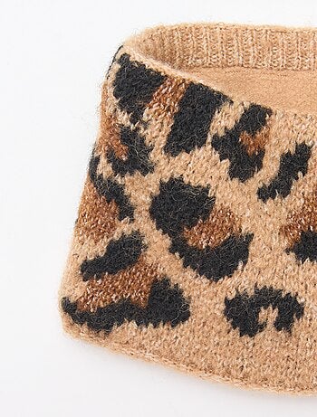 Sciarpa in maglia leopardata