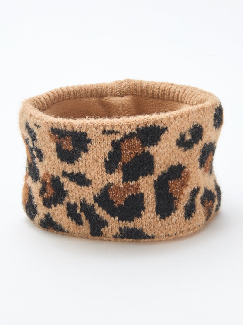 Sciarpa in maglia leopardata Marrone - Kiabi
