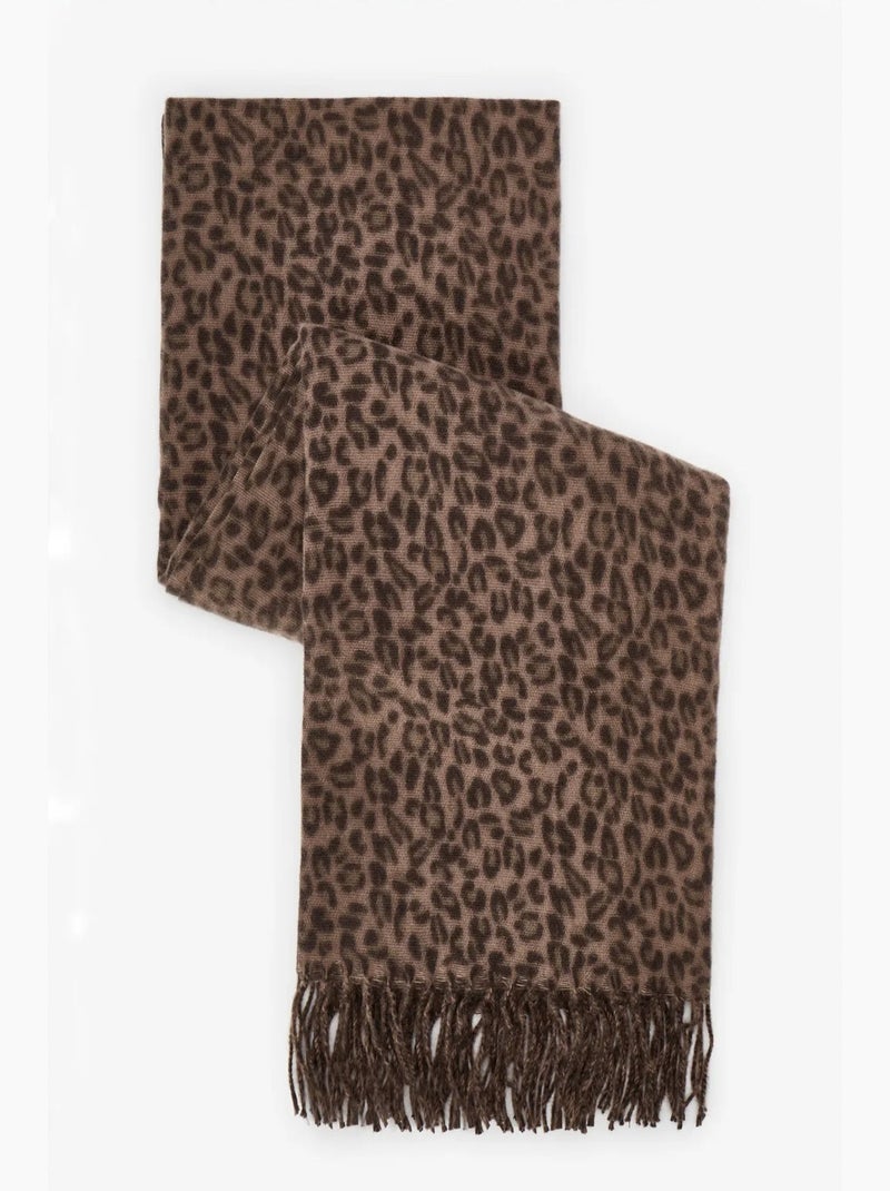 Sciarpa leopardata penti Nero Marrone - Kiabi
