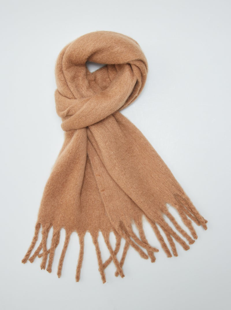 Sciarpa plaid con frange BEIGE - Kiabi