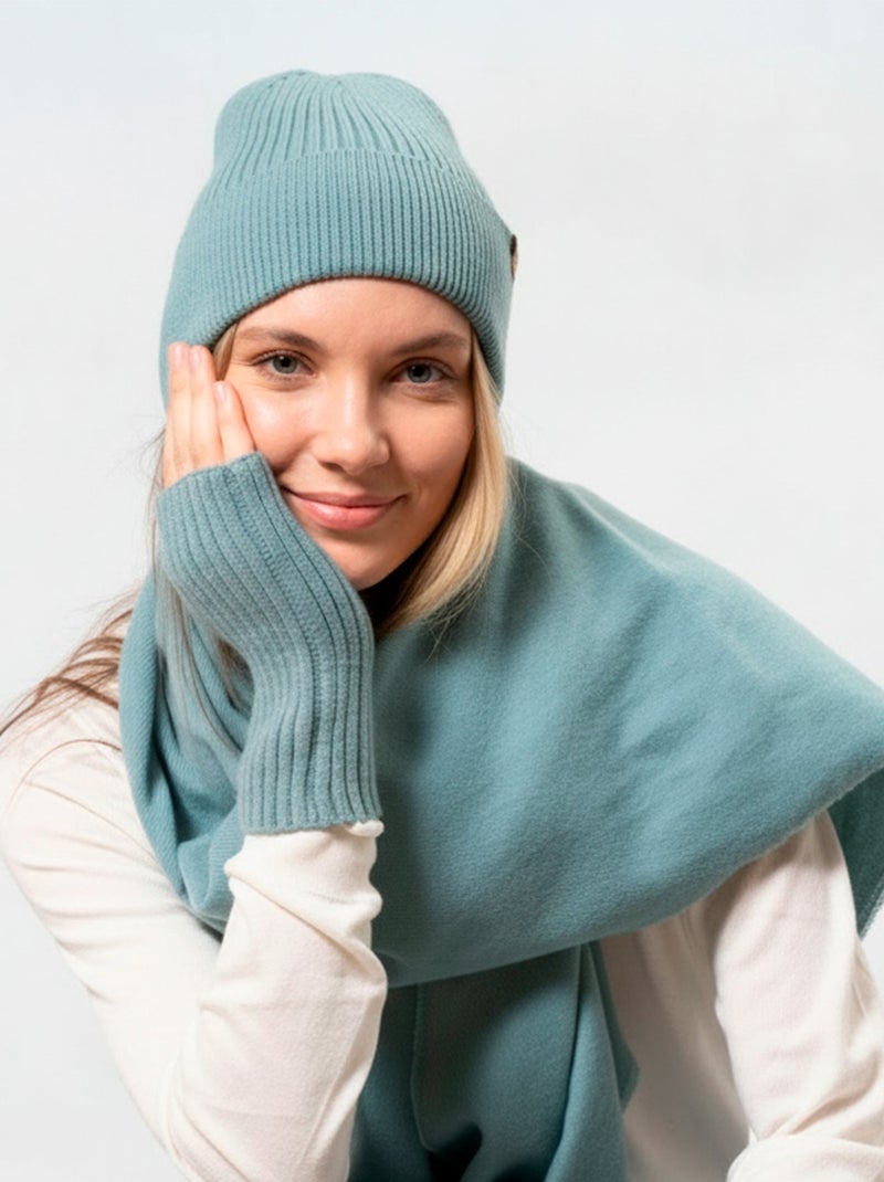 Sciarpa tipo plaid, morbidissimo donna Isotoner Blu laguna - Kiabi