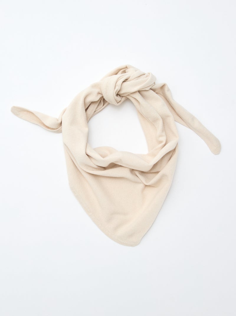 Sciarpa triangolare a maglia Beige - Kiabi