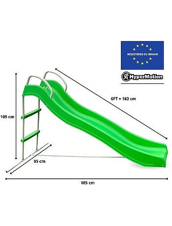 Scivolo da giardino per bambini con scala stabile per esterno – HyperMotion