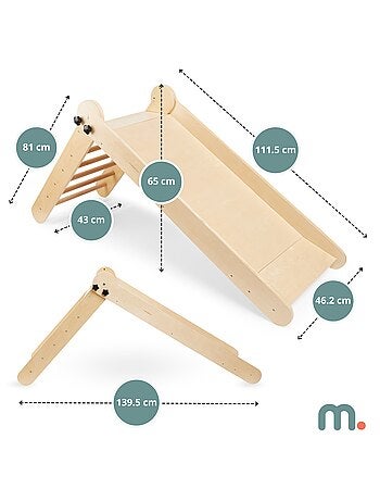 Scivolo per bambini in legno pieghevole interno Mamabrum