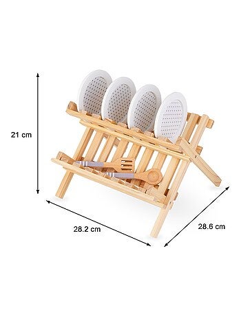 Scolapiatti e stoviglie in legno gioco di ruolo Mamabrum