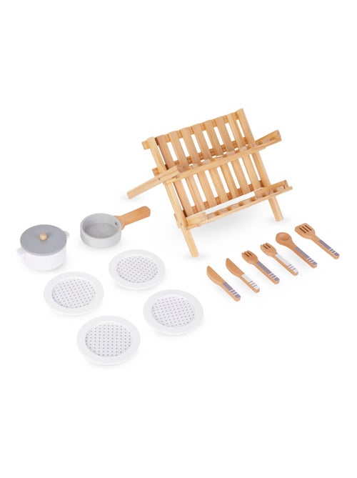 Scolapiatti e stoviglie in legno gioco di ruolo Mamabrum - Kiabi