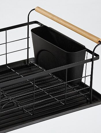 Scolapiatti in metallo con manici in legno