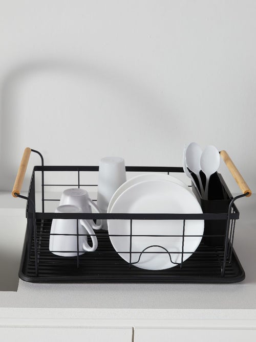 Scolapiatti in metallo con manici in legno - Kiabi