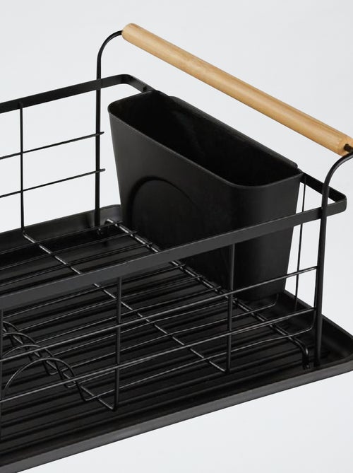 Scolapiatti in metallo con manici in legno - Kiabi